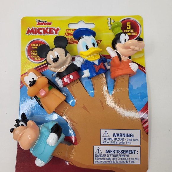 Disney Junior Mickey Bath Time Finger Puppets Educational Kid Child Toy Ages 3+ - Picture 1 of 10